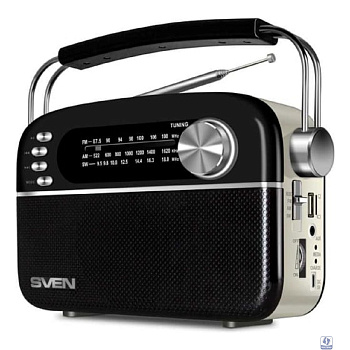 АС SRP-505, черный (3 Вт, Bluetooth, FM/AM/SW, USB, microSD, AUX,  встроенный аккумулятор)