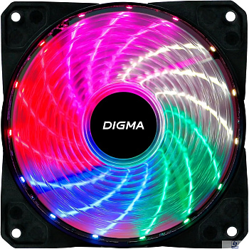 Вентилятор Digma DFAN-FRGB2 RGB 120мм черный 3-pin 4-pin (Molex)  Ret