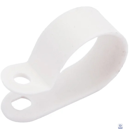 Rexant (07-4420) Скоба под винт 20мм, белая (50 шт/уп)