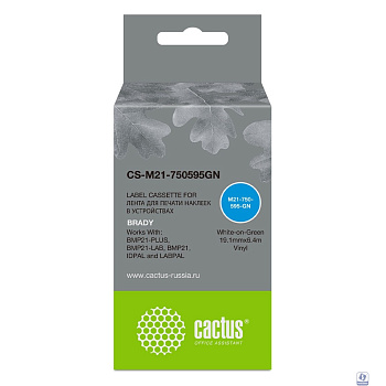 Картридж ленточный Cactus CS-M21-750595GN белый для Brady BMP21-PLUS, BMP21-LAB