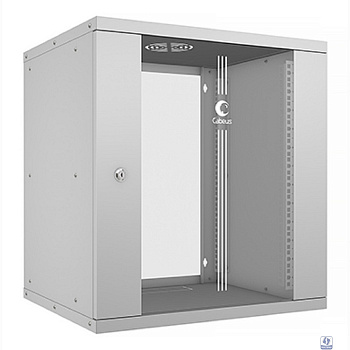 Cabeus WSC-05D-12U55/45 Шкаф телекоммуникационный настенный 19" 12U, серия LIGHT разборный, дверь стекло, цвет серый