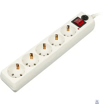 BURO Сетевой фильтр, 5 розеток, 3 метра, (500SH-3-W), белый (коробка) 