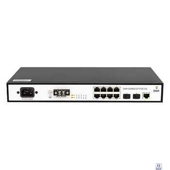 SNR SNR-S2985G-8T-POE-DC Управляемый гигабитный PoE коммутатор уровня 2, 8 портов 10/100/1000Base-T и 2 порта 100/1000Base-X (SFP), бюджет PoE 124 Вт, встроенный БП ~220V AC, RPS 48-57V DC
