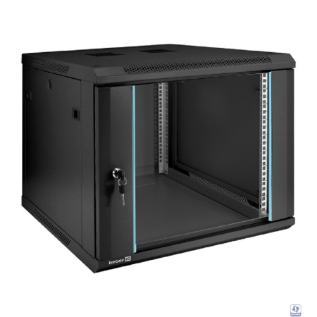 Exegate EX298608RUS Шкаф телекоммуникационный 19" настенный 9U ExeGate EC-WM-9U.600.G.BLACK (19”, 9U, 600x600x500mm (ШхГхВ), передняя дверь закаленное стекло, съемные боковые панели, пыле- и влагозащи