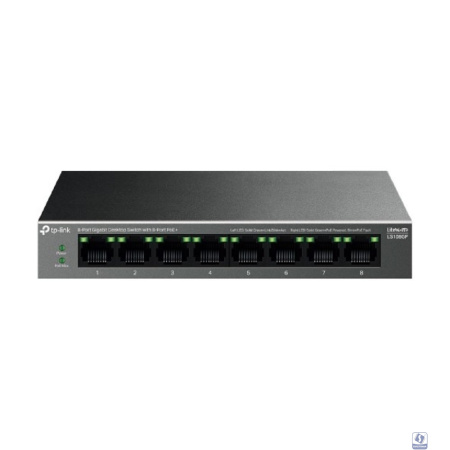 TP-Link LS108GP Настольный коммутатор с 8 гигабитными портами (8 портов PoE+)