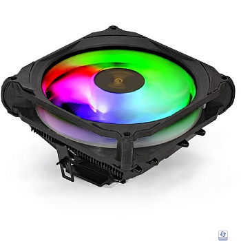 Exegate EX286158RUS Кулер ExeGate Dark Magic EE400XL-PWM.RGB (Al black coating, 4 copper heatpipe, LGA775/1150/1151/1155/1156/1200/AM2/AM2+/AM3/AM3+/AM4/FM1/FM2/754/939/940, TDP 125W, Fan 120mm, PWM, 