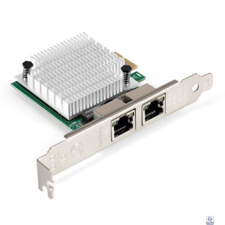 Exegate EX296210RUS Сетевой адаптер ExeGate EXE-562 (PCI-E x1 v2.0, 2xRJ45, UTP 10/100/1000Mbps, Realtek Chipset RTL8111F)