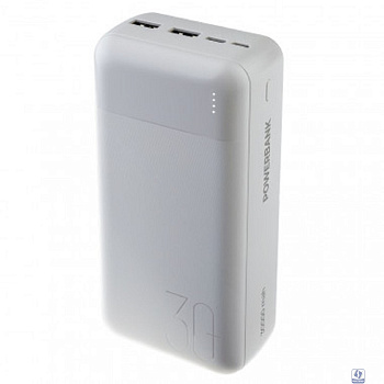 Perfeo Powerbank 30000 mah + In Micro usb+Type-C /Out USB 1 А, 2.1A /White