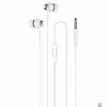 HOCO M70/ Наушники + микрофон/ Кнопка ответа/ 1.2м/ 3.5 mm jack/ White
