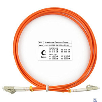 Cabeus FOP-62-LC-LC-2m Шнур оптический duplex LC-LC 62,5/125 mm 2м LSZH