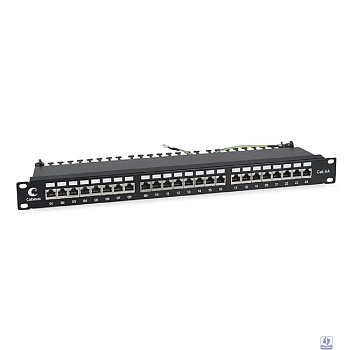Cabeus PL-24-Cat.6a-SH-Dual IDC Патч-панель 19" (1U), 24 порта RJ-45, категория 6a, полностью экранированная, с задним кабельным организатором