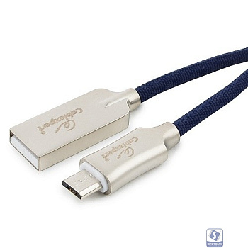 Cablexpert Кабель USB 2.0 CC-P-mUSB02Bl-1.8M AM/microB, серия Platinum, длина 1.8м, синий, блистер	