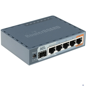 MikroTik RB760iGS Маршрутизатор 2 ядра (880 МГц), 5х 1G RJ45, SFP, USB, MicroSD, раздача PoE (HEX S)