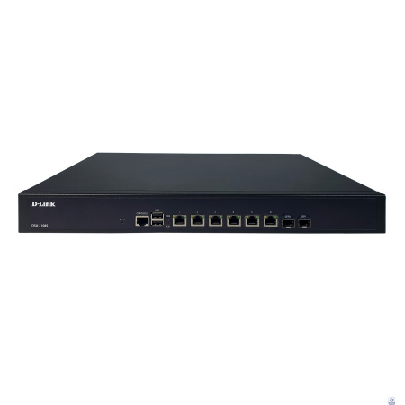 D-Link DSA-2108S/A1A Сервисный маршрутизатор с 8 настраиваемыми портами (6x10/100/1000Base-T, 2x1000Base-X SFP) и 2 USB-портами