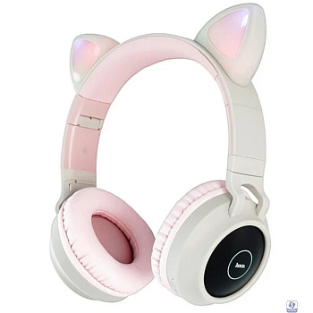 HOCO Полноразмерная гарнитура с кошачьими ушами беспроводная Hoco W27, розовый + серый