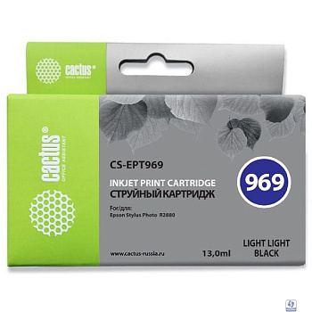 Cactus C13T09694010 (CS-EPT969) Картридж для Epson Stylus Photo R2880, 13 мл, светло-серый