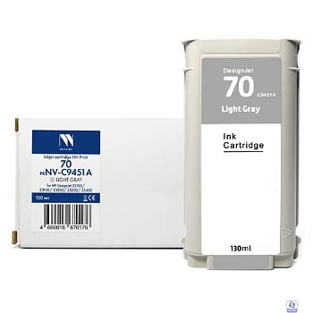 Струйный картридж NVP 70 (NV-C9451A) Light Gray для HP DesignJet Z2100/Z3100/Z3200/Z5200/Z5400 (130 мл) совместимый
