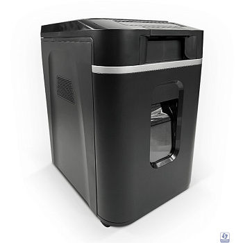 Шредер Heleos АП37-4 черный/серебристый с автоподачей (секр.P-4) фрагменты 220лист. 37лтр. скрепки скобы пл.карты