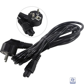 Exegate EP280680RUS Кабель питания ноутбуков ExeGate Power PC5-3P (Евровилка Schuko->С5) VDE-250V-3*0.5mm2, медь, черный, 3м.