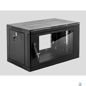ЦМО Шкаф телекоммуникационный настенный сварной 6U (600 x 500) съёмные стенки, дверь стекло, чёрный, ШРН-6.500-9005