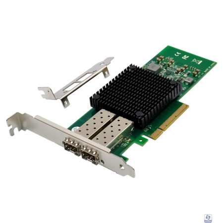 ORIENT XWT-INT520PE8 2SFP+, Сетевая карта PCI-Ex8 v2.0 2xSFP+ 10Gbps Server NIC, Intel 82599ES chipset, 10/1 Гбит/с, 2 планки крепления в комплекте (33298)