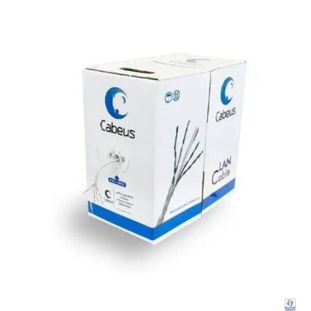 Cabeus UTP-4P-Cat.5e-SOLID-LSZH-GY-LIGHT Кабель витая пара UTP (U/UTP), категория 5e, 4 пары 0,47мм (24 AWG), одножильный, LSZH, нг(А)-HF, серый, (305 м)   