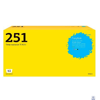 T2 CE251A Картридж для HP CLJ CP3525n/CM3530 (7000 стр.) голубой, с чипом