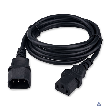 Гарнизон Кабель питания C13-C14, 3x0.5мм2, 6А, CCA, с заземлением, 1.8м, черный, пакет (GPC-189-0.5-1.8M)