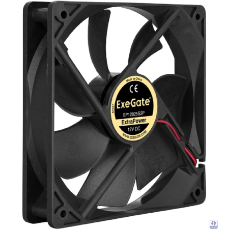 Exegate EX283385RUS Вентилятор ExeGate ExtraPower EP12025S2P, 120x120x25 мм, подшипник скольжения, 2pin, 1600RPM, 26dBA