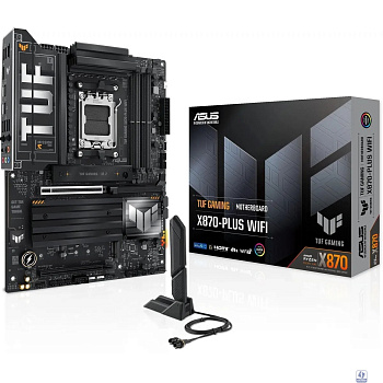 ASUS TUF GAMING X870-PLUS WIFI (Socket AM5, ATX,  4xDDR5(192GB), HDMI, 1xPCIe 5.0x16/1xPCIe 4.0x16, 1xLAN (2.5GbE), Wi-Fi 7, BT 5.4, 2xSATA 6Gb/s, 4xM.2, 2xType-C, 7xUSB 3.2, 1xUSB 2.0)