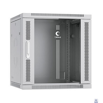 Cabeus SH-05F-12U60/45-R Шкаф телекоммуникационный настенный разобранный 19" 12U 600x450x635mm (ШхГхВ) дверь стекло, цвет серый (RAL 7035)
