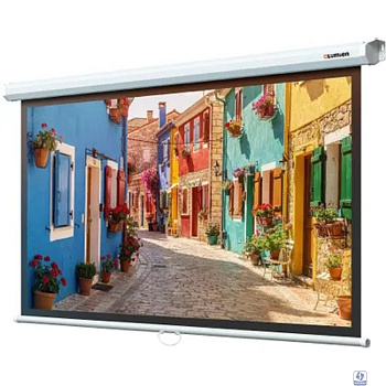 LUMIEN Eco Picture LEP-100127 157х227см (рабочая область 124х221 см) (100") Matte White верх.кайма 30 см, восьмигранный корпус, возможность потолочн./настенного крепления, 16:9, цвет корпуса белый 