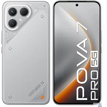 Tecno Pova 7 Pro 5G 256Gb 12Gb серый моноблок 3G 4G 2Sim 6.78" 1224x2720 Android 15 64Mpix 802.11 a/b/g/n/ac/ax NFC GPS GSM900/1800 Protect