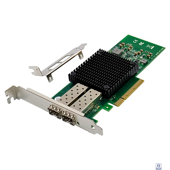 ORIENT XWT-INT520PE8 2SFP+, Сетевая карта PCI-Ex8 v2.0 2xSFP+ 10Gbps Server NIC, Intel 82599ES chipset, 10/1 Гбит/с, 2 планки крепления в комплекте (33298)