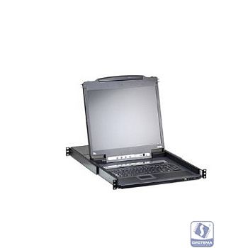 16-портовый IP KVM-переключатель с ЖК-дисплеем Slideaway/ATEN/ SINGLE RAIL 16P PS/2-USB LCDKVMP 19INCH WIH IP