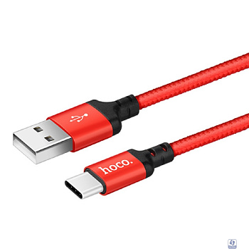 Кабель USB2.0 Hoco AM/Type-C, 3А, X14, 1м, красный, коробка
