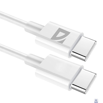 Defender USB кабель F182 TypeC-TypeC 2м, 30 Вт, PD,TPE,белый,пакет (87537)