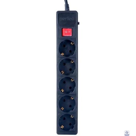 Perfeo Сетевой фильтр "POWER+",PF_A4662 (5,0м, 5 розеток, черный (PF-PP-5/5,0-B))