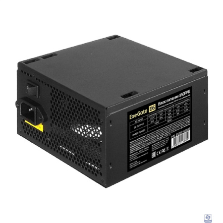 Exegate EX292162RUS-PC Блок питания 850W ExeGate 850PPE (ATX, APFC, PC, КПД 80% (80 PLUS), 12cm fan, 24pin, 2x(4+4)pin, PCIe, 6xSATA, 3xIDE, black, кабель 220V в комплекте)