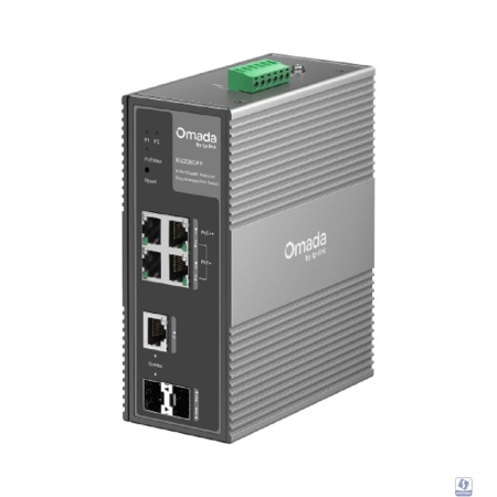 TP-Link IES206GPP Omada 6-портовый гигабитный индустриальный коммутатор Easy Managed с 3 портами PoE+ и 1 портом PoE++ 