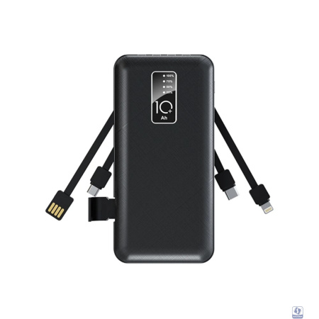 Rexant (30-2038) Портативное зарядное устройство Power Bank (аккумуляторная батарея) 10000 mAh, черное 