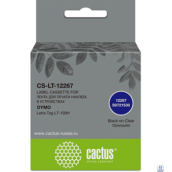 Картридж ленточный Cactus CS-LT-12267 12267 для Dymo Letra Tag LT-100H