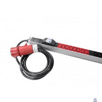 REM Верт блок розеток, мониторинг, измерение, 3 фазы 16А, 36C13, 1420 мм, вх IEC 309, шнур 3м R-MC8-3x16-36C13-MI-1420-3-3PN