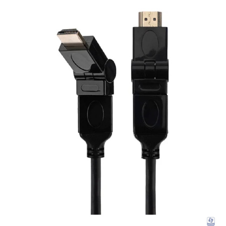 Rexant (17-6204-3) Кабель HDMI - HDMI 1.4, 2м, Gold, с фильтрами, угловой 360°