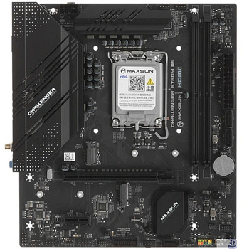 MAXSUN MS-B760M I-CAFE D4  (Socket 1700, mATX, 2*DDR4(64Gb), DP/HDMI, 2*SATA3, 3*M.2, 1*PCIEx16/1*PCIEx4, 6*USB 2.0, 2*USB 3.2 Gen1, LAN 1*2,5G, ARGB, black-red, RTL)