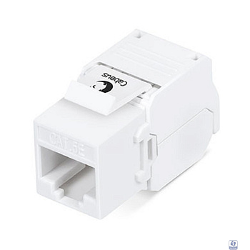 Cabeus KJ-RJ45-Cat.5e-180-Toolless Вставка Keystone Jack RJ-45(8P8C), 180 градусов, категория 5e, без инструмента Toolless, белая