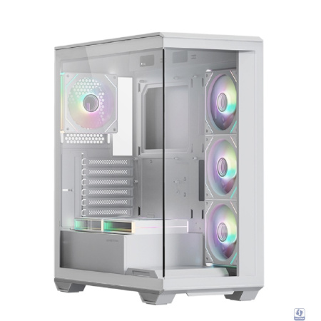 XASTRA Корпус Q600 6ARGB-C10-WH White ATX/Aquarium/Screewless/6x120mm ARGB PWM FM fans/Argb+PWM HUB 10port/ Q600-6FM12A-C10-WH