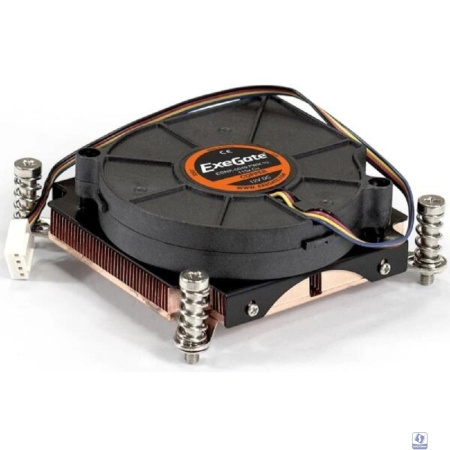 Exegate EX286161RUS Кулер ExeGate ESNK-0049.PWM.1U.2011/66.Cu (радиальный (улитка), медный, 1U, socket LGA2011/2066, TDP 115W, Fan 75mm, PWM, 2000-5000RPM, 2 ball bearing, 4pin, 46-54db, ресурс 70000 