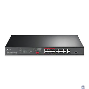 TP-Link TL-SL1218P Коммутатор с 16 портами PoE+ 10/100 Мбит/с, гигабитным портом RJ45 и комбинированным портом RJ45/SFP