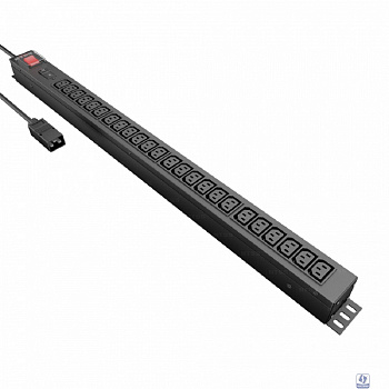 NTSS Блок распр.питания NTSS, Basic, 1ф16А, 3.7кВт, выкл. с подсв., 1 гидр.авт., (24)С13, сталь, 3м каб., вил. IEC 60320 C20 NTSS-PDU-KB2524-3C20